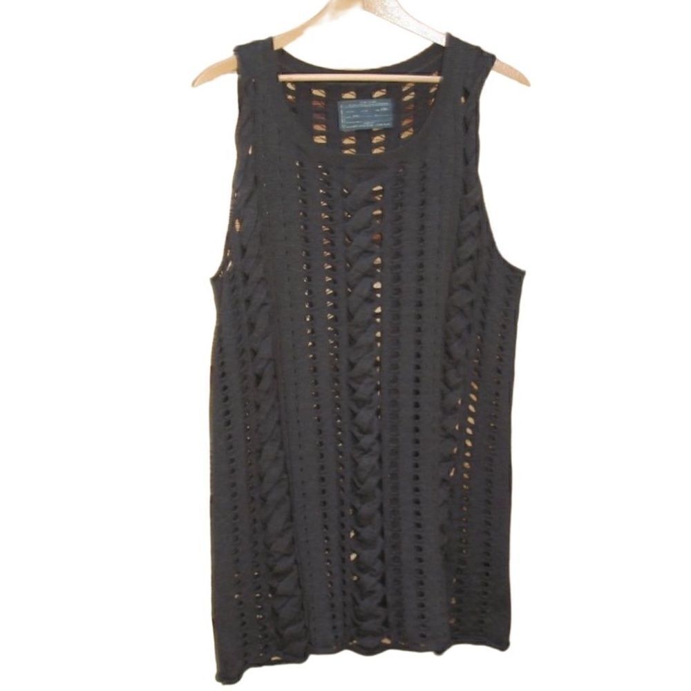 All Saints Brown Open Knit Top Tunic